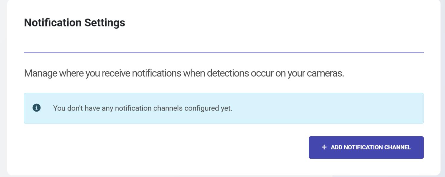Notification settings configuration page