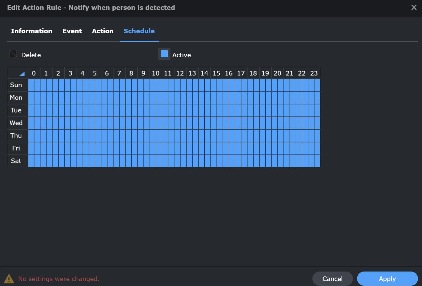 Configure Schedule