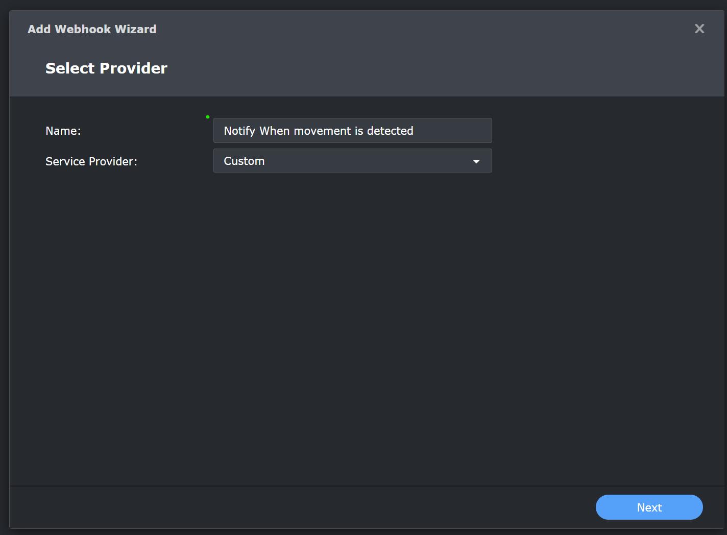 Create New WebHook
